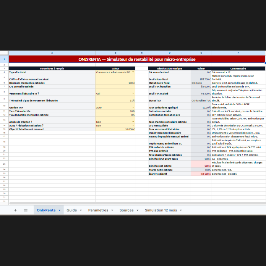 OnlyRENTA - Gestionnaire d'argent perso/pro