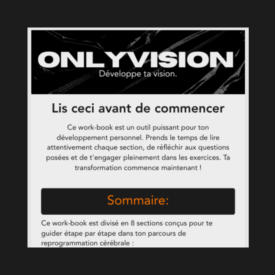 OnlyVISION - Guide de Développement Personnel
