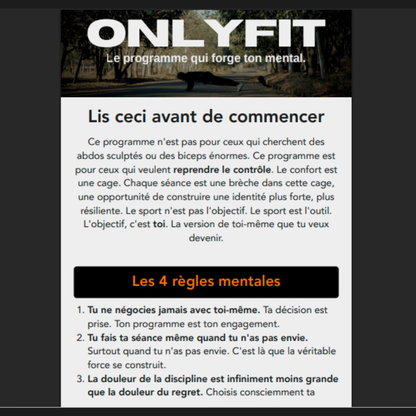 OnlyFIT - Routine sportive d'un gagnant